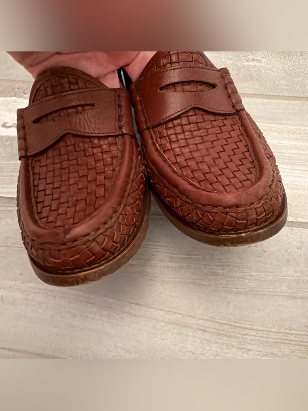 J. Crew Winona Penny Loafers in Woven Italian leather Women's Size 9 Brown - Picture 5 of 15